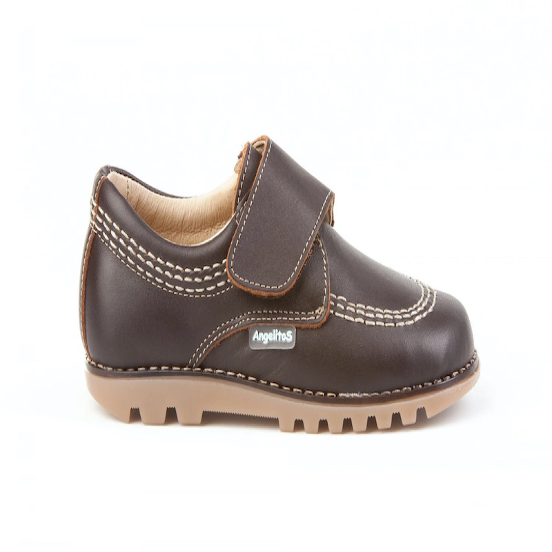 Made in Spain Casual Nappa Leather Single Strap Shoes EU25-EU31 Chocolate